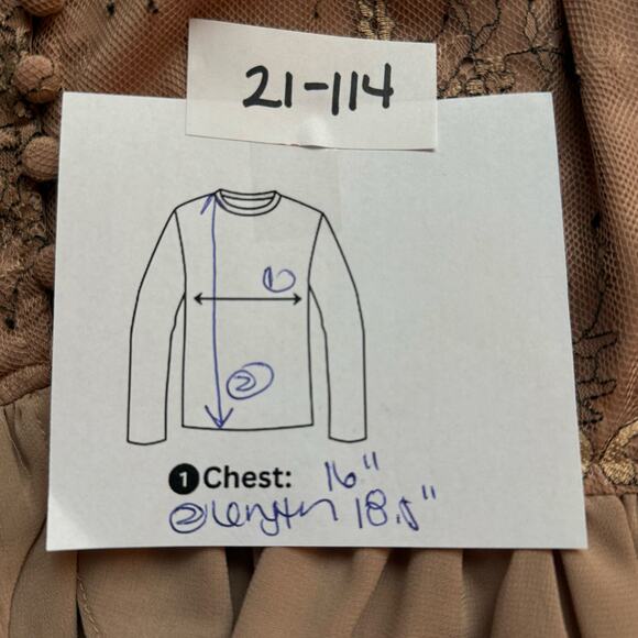 STORIA CROP DELICATE BOHO FLORAL EMBROIDERY LACE OVERLAY RUFFLE TAN MEDIUM - Picture 7 of 7